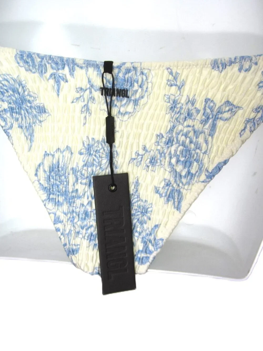 Triangl NEW Size S Inesa Bikini Indigo Cream Top Bottom Yellow Blue Floral